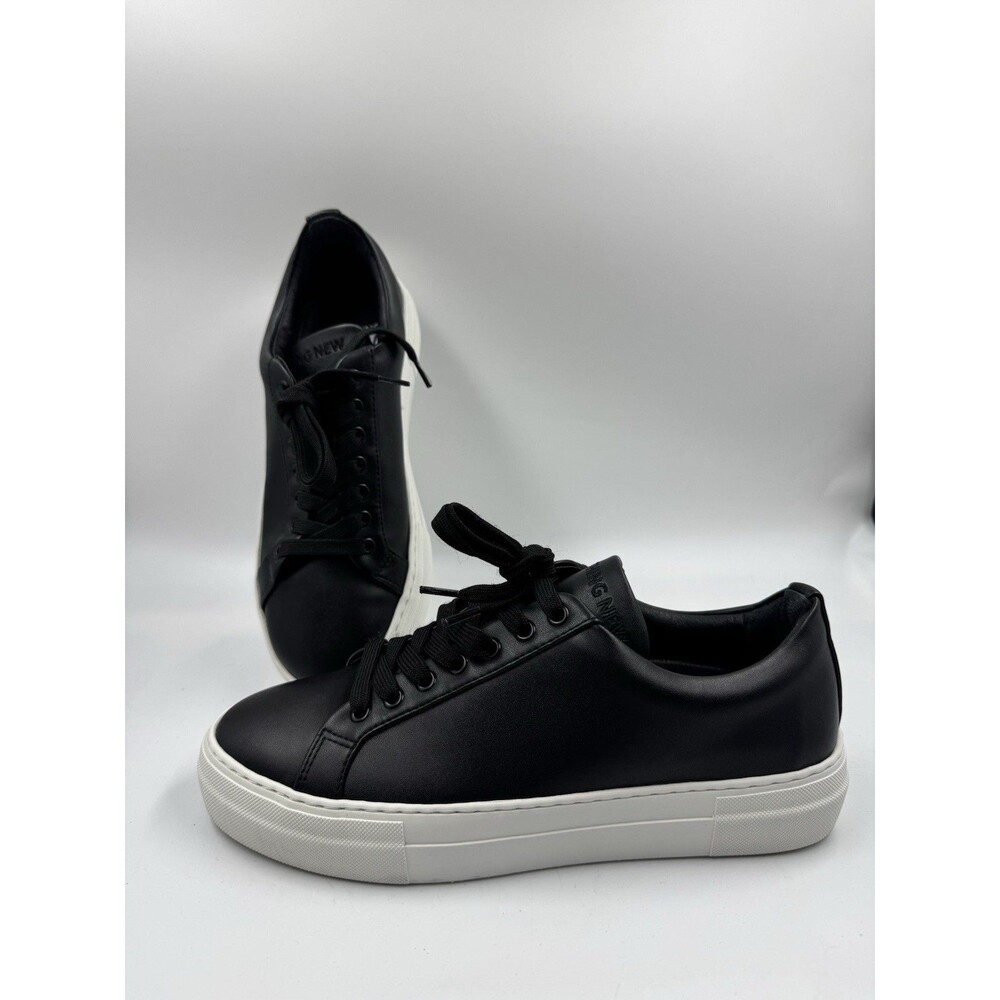 Nothing New Nova Platform Black Sneakers Upcycled Italian Leather Women’s Sz9.5